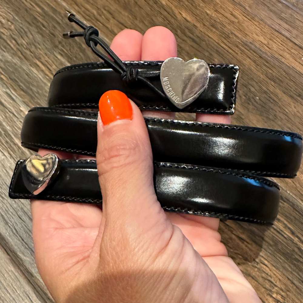 Moschino Chrome Heart Belt